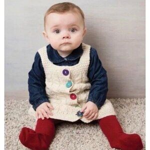 Blarney Woollen Mills Baby Pinafore Merino Wool Dress Irish Jumper